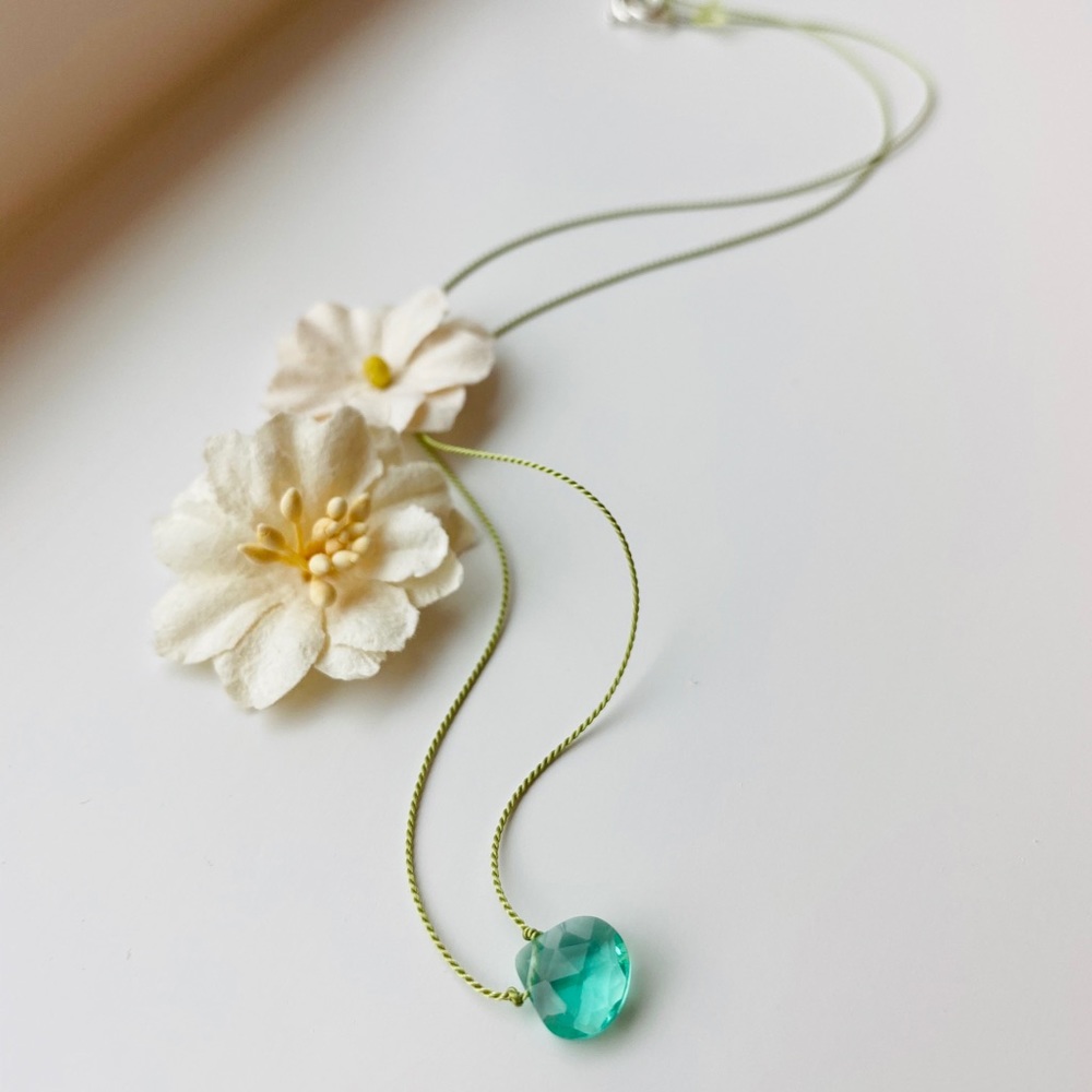Green Emerald Teardrop Necklace